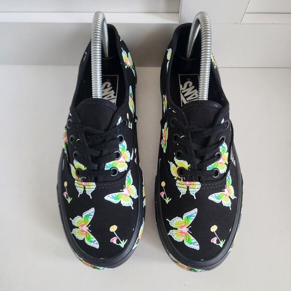 VANS Women's Size 7.5 Platform Black Morphe Blackout Butterfly Eye Glow Dark - Picture 4 of 10